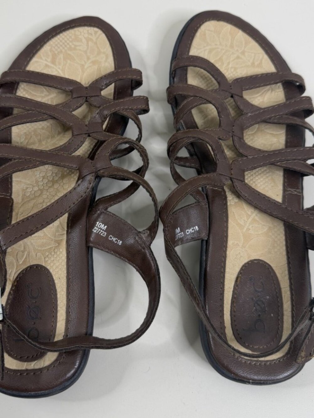 BOC boc Sz 10 M Dark Brown Strappy Summer Walking Sandals Comfort EUC